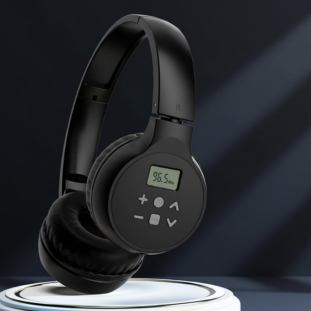 Sumérgete en tu música y tus emisoras favoritas con estos innovadores auriculares con radio integrada. Libérate de la dependencia de tu teléfono y disfruta de horas de entretenimiento inalámbrico, todo en un elegante y cómodo diseño.
