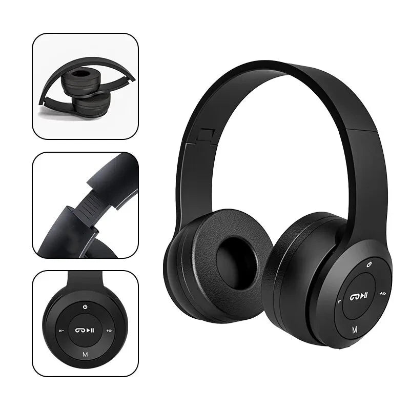 L foto muestra las formas que se pueden plegar los auriculares 