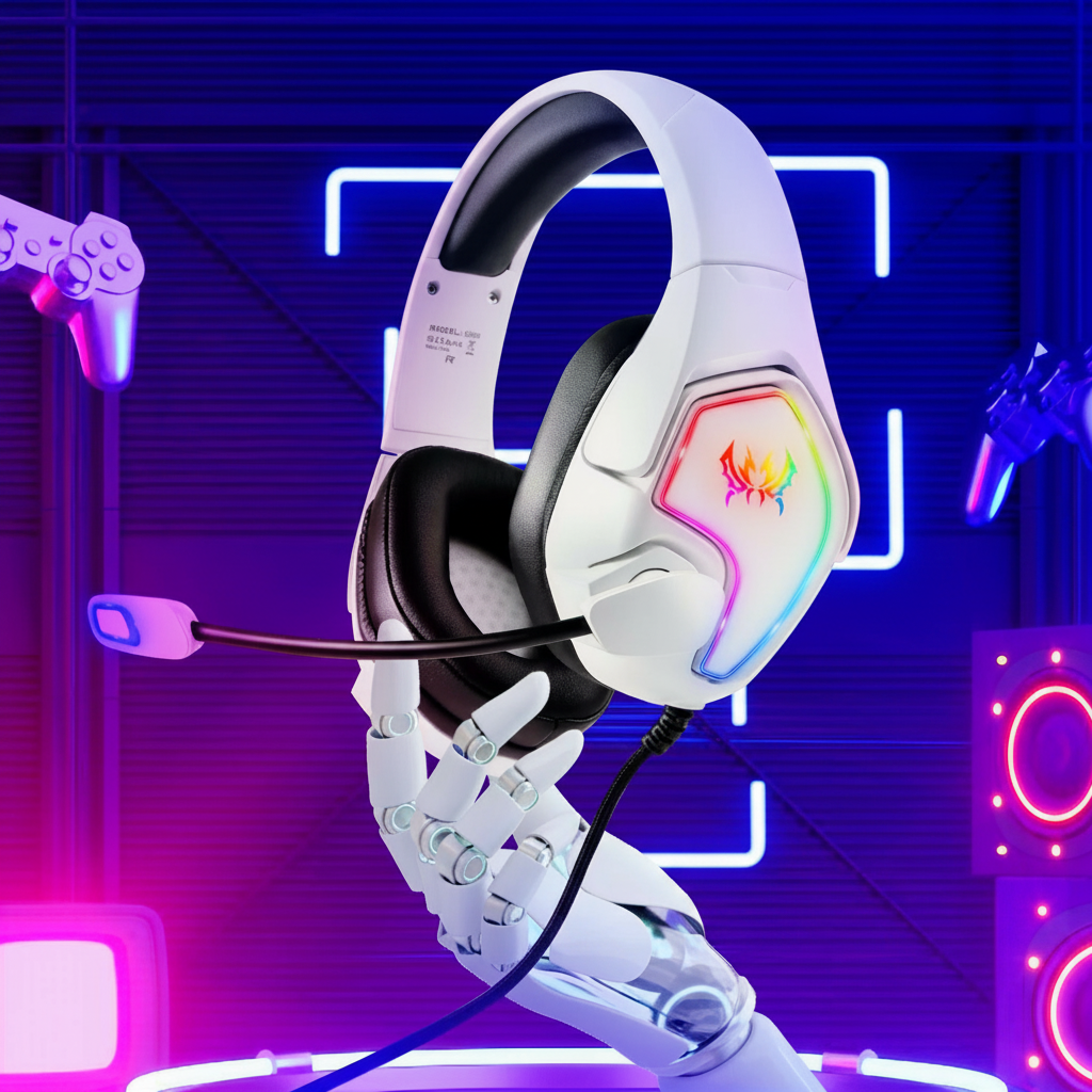 Cascos RGB: Un espectro de color en tu audio. Sumérgete en una experiencia sonora inigualable, ahora acompañada de una deslumbrante sinfonía de luces. Más que simples auriculares, son una declaración de estilo, un lienzo de color que responde a tu música y a tu estado de ánimo. Ilumina tu juego, intensifica tu ritmo y expresa tu individualidad con Cascos RGB, donde el sonido y la luz convergen en perfecta armonía.