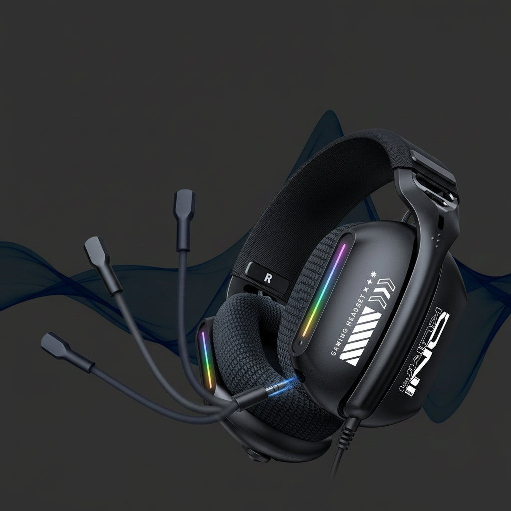 Onikuma GT808 – Auriculares Gaming Inalámbricos con Micrófono, RGB, Bluetooth 5.3 / 2.4G / AUX