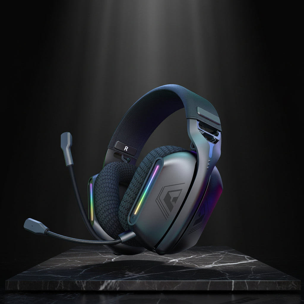 Onikuma GT808 – Auriculares Gaming Inalámbricos con Micrófono, RGB, Bluetooth 5.3 / 2.4G / AUX