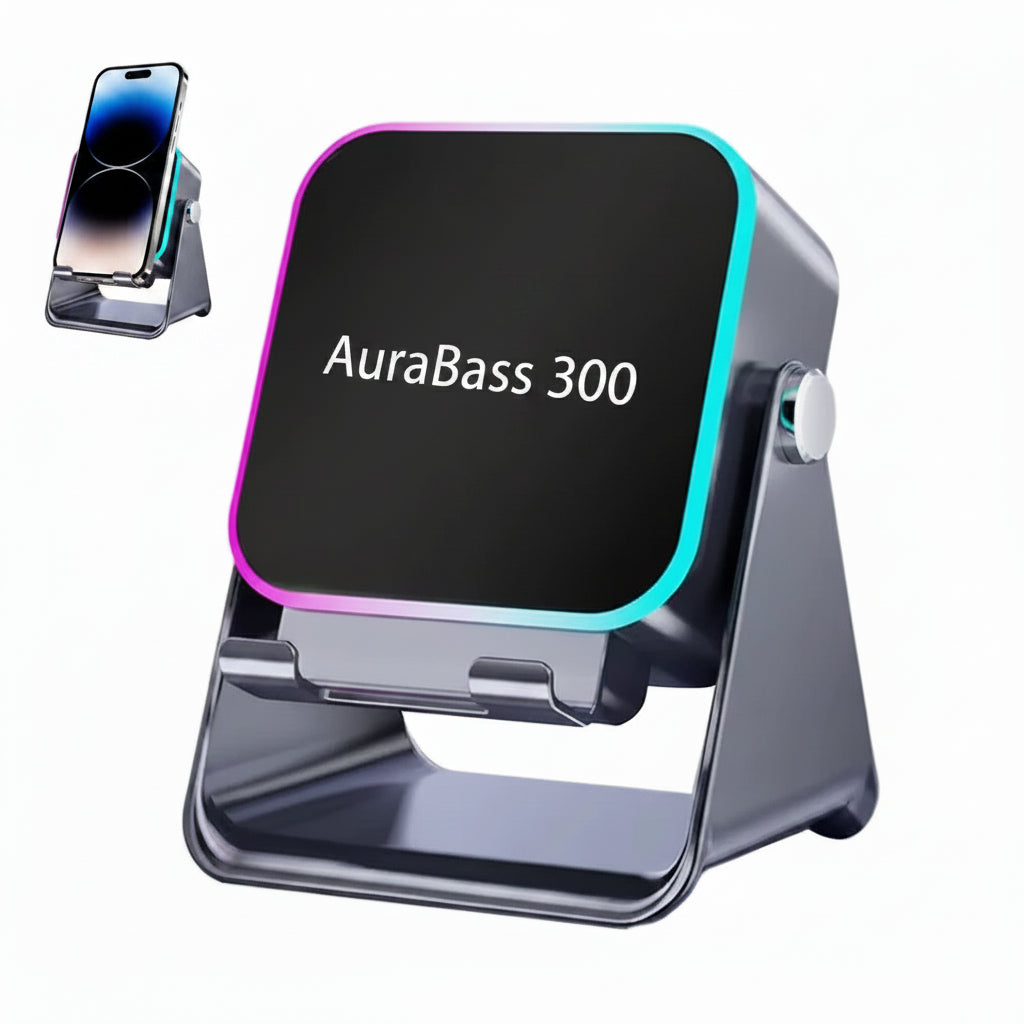 Altavoz Portátil Bluetooth 5.3 AuraBass 300 – Sonido Envolvente 3D, Batería 5000mAh, Compatible con Apt-x, Ideal para el Hogar